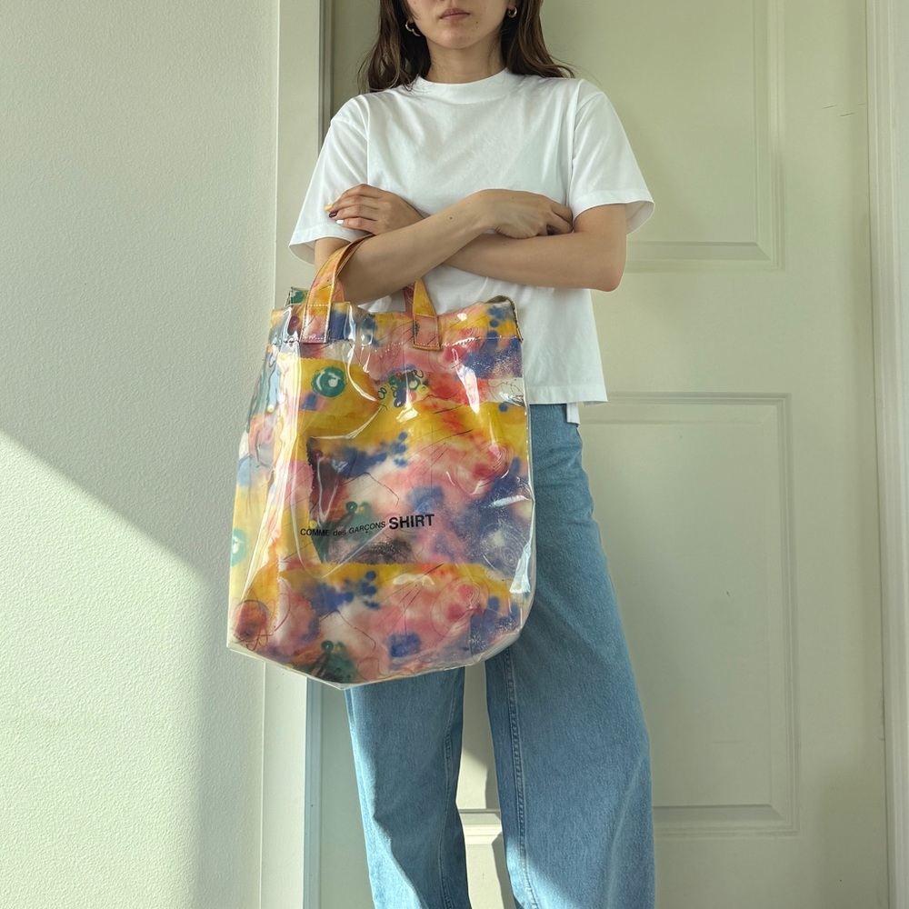 Comme des Garcons SHIRT Futura 2000 Print Cotton & Pvc Tote Bag